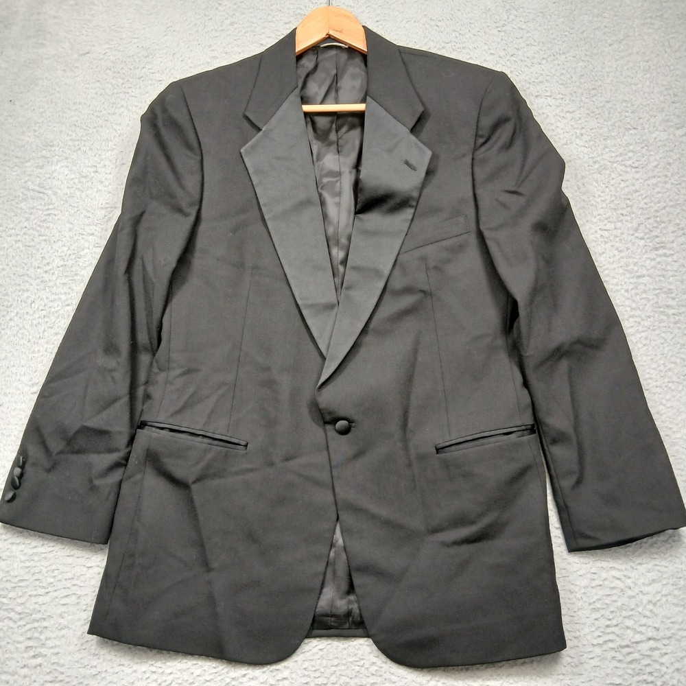 Christian Dior Monsieur Men's 43L Black Tuxedo Jacket Satin Lapel‎ Tailored USA